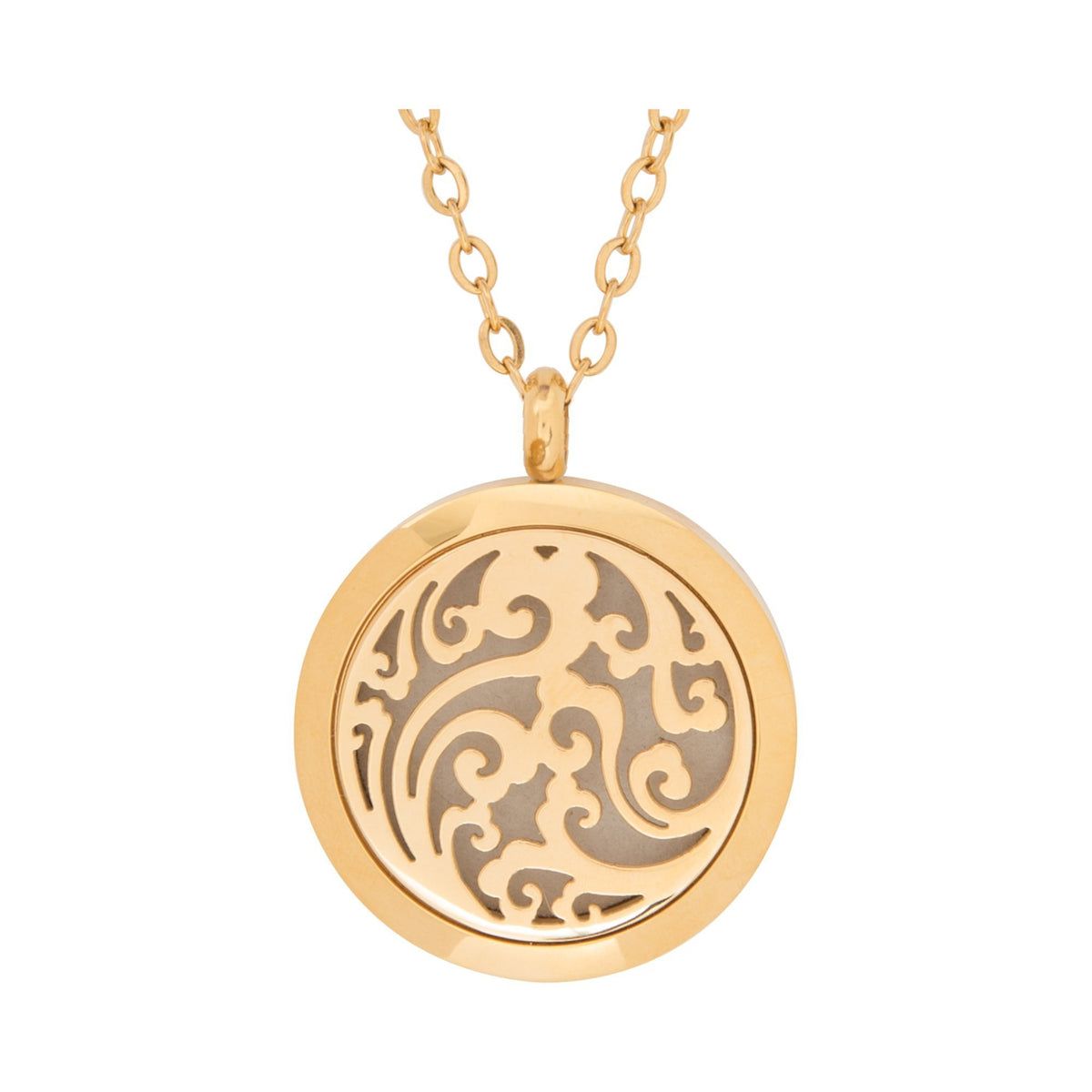 Jewelry Stainless Steel Golden Waves Pendant